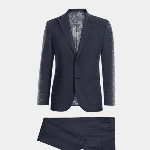 2P Navey Blue Double Button Single Breasted Peak Label Suit