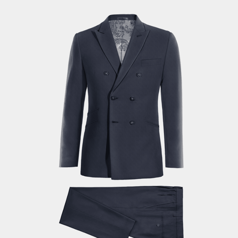 2P Navey Blue Two Button Single Breasted Notch Label Suit - Image 2