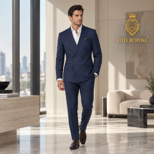 2P Navey Blue Six Buttons Two to close Peak Label Suit