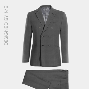 2P Sicilian Grey Double breasted 6 Buttons notch lapel Suit