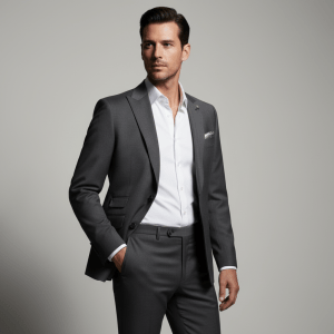 2P Sicilian Grey Single breasted 2 Buttons Peak Label Suit