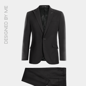 2P True Black Single breasted 1 Buttons Peak Label Suit