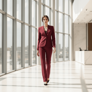 2P Linen Red 2011-13 No Lapel 2 Button
