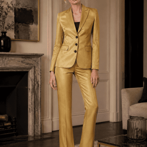 2P Silk Golden M10 Peak Lapel 3 Buttons
