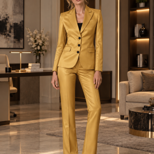 2P Silk Golden M10 Peak Lapel 3 Buttons