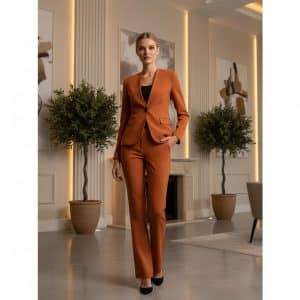 2P Women Roche Orange T57-611 No Lapel 1 Botton