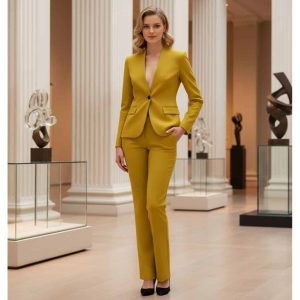 2P Women Roche Yellow T57-604 No Lapel 1 Button