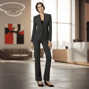 2P Wool Black  lining No Lapel 1 Button 51020-2