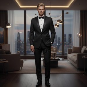 Black Tuxedos Peak Lapel 1 Button