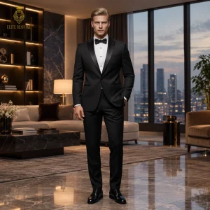 Black Tuxedos Peak Lapel 1 Button