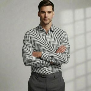 Micro Checked Custom Tailored Shirt
