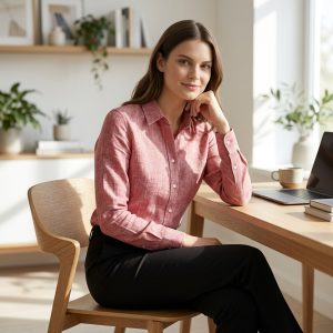 linen Custom Tailored Blouse