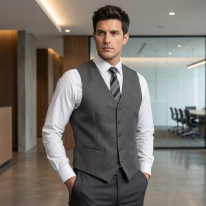 S120 Stretch Wool Custom Tailored Vest