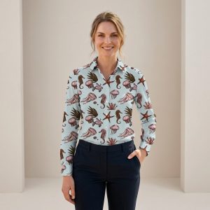 Prined Custom Tailored Blouse